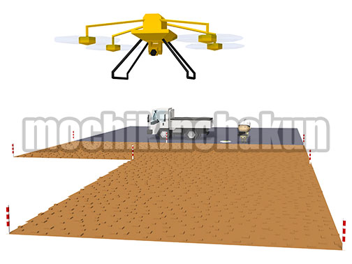 ドローンで工事現場の測量（アングルA）