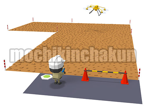 ドローンで工事現場の測量（アングルB）