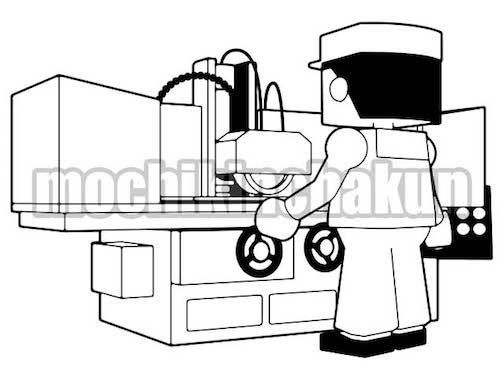 研削盤(グラインダー)と作業員
