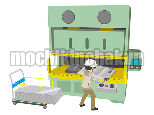 プレス機と作業員C(主線なし)