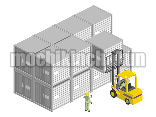 コンテナの積み降ろしB（カラー）
