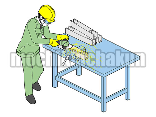 グラインダーで研磨（シンプル配色）