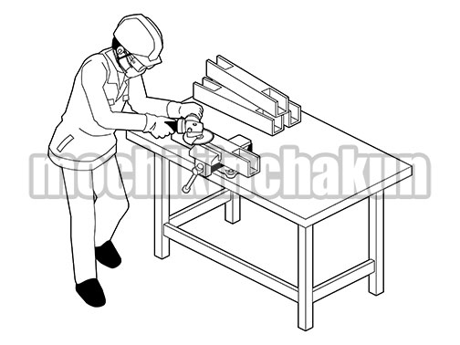 グラインダーで研磨（線画）