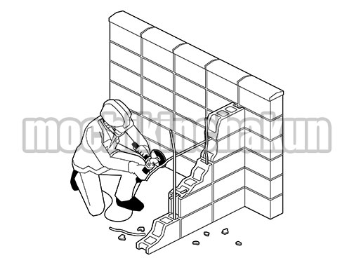 グラインダーで切断（線画）