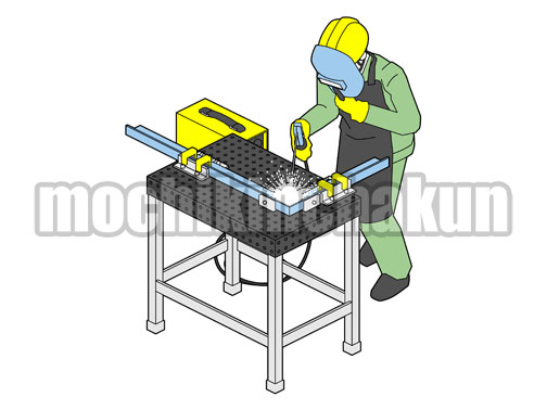 金属部品の溶接A（シンプル配色）