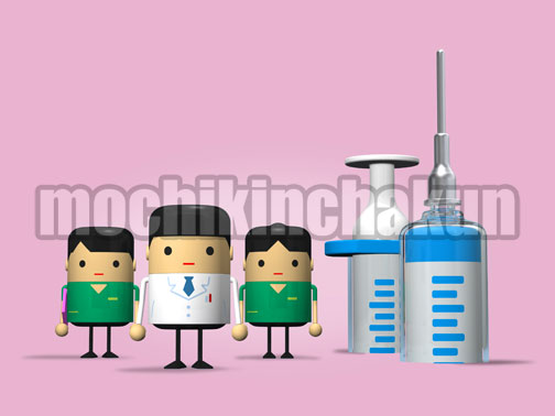 医師と看護師と注射器_3D調B