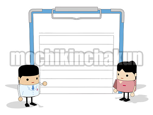 医師と看護師とクリップボード2D調