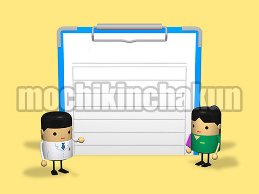 医師と看護師とクリップボード3D調